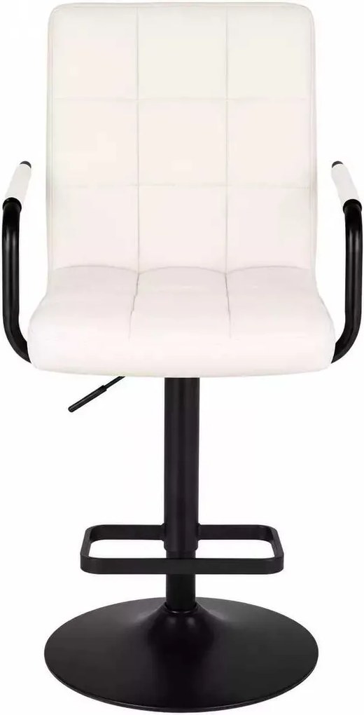 LuxuryForm DESIGN Barová stolička VERONA BLACK na čiernom tanieri - biela