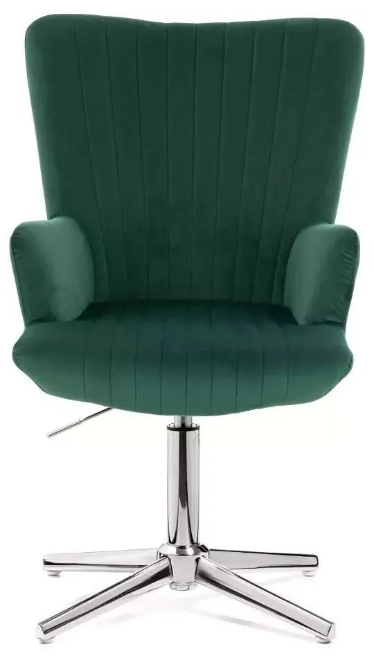 LuxuryForm DESIGN Kreslo AMADEO VELUR na striebornom kríži - zelené