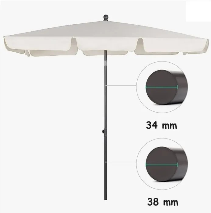 TRENDIE Záhradný slnečník 125x200 cm tmavo sivý