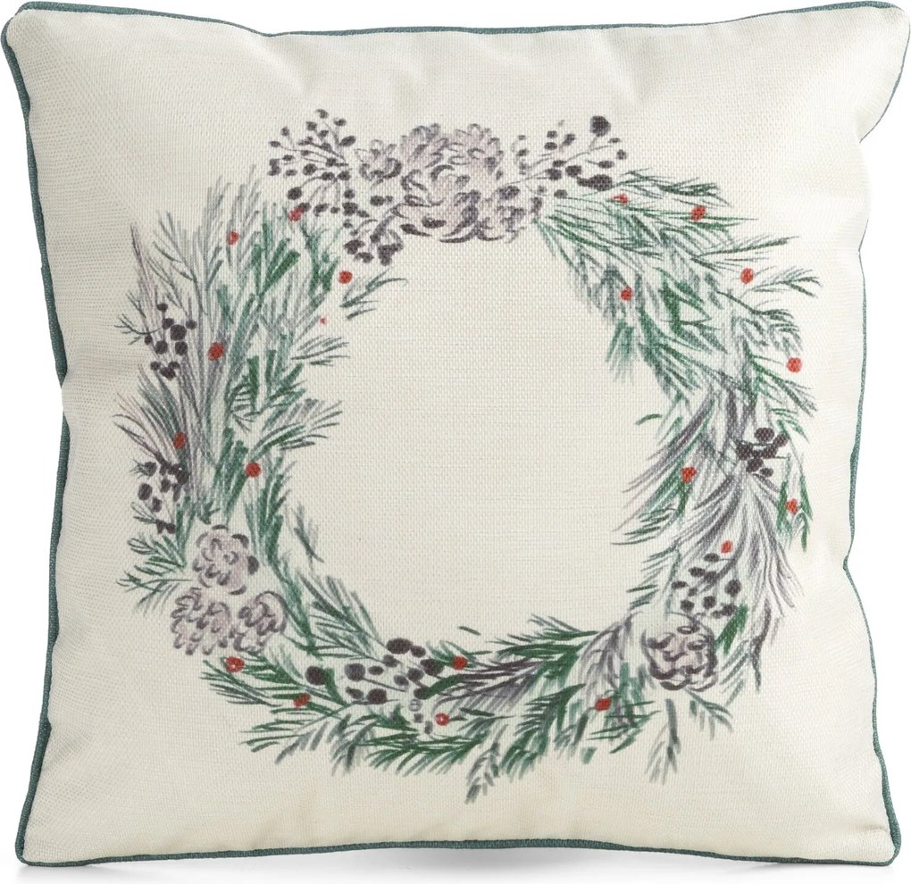 VIANOČNÁ DEKORAČNÁ OBLIEČKA NA VANKÚŠ GARLAND3 45X45 CM VZOROVANÁ