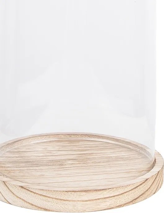 Drevený podnos so skleneným krytom - Ø 18*28 cm