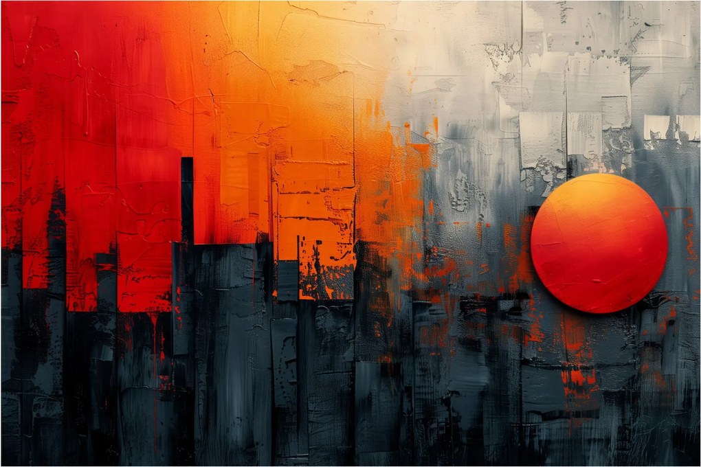 Obraz - Abstraktná maľba mesta (90x60 cm)