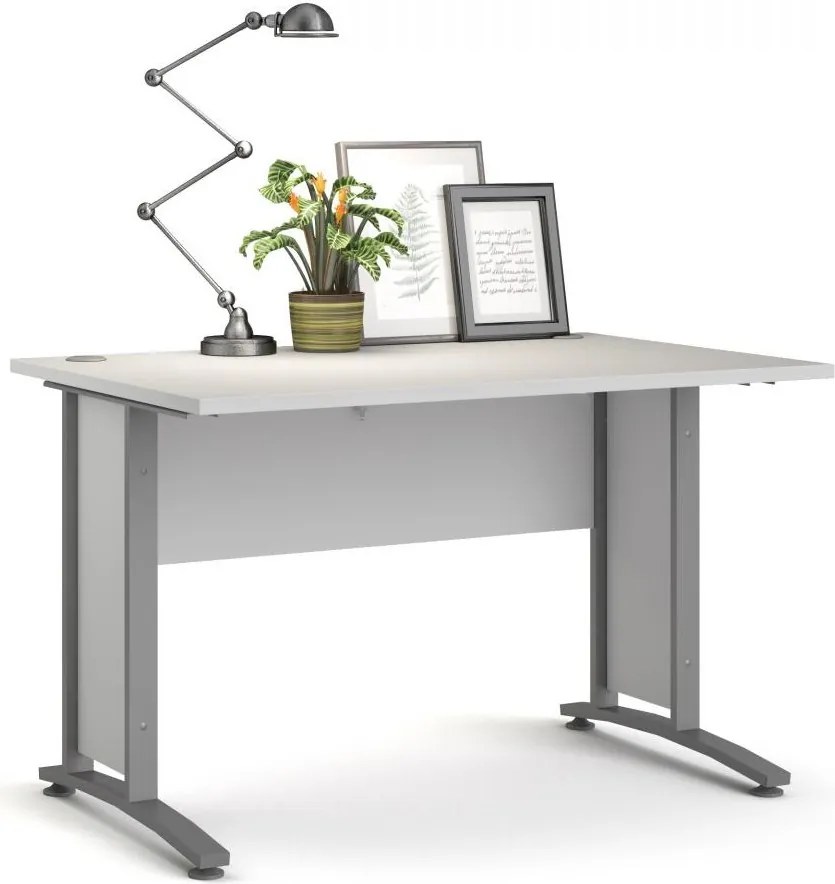 Psací stůl Office 80400/70 120 cm bílý/stříbrný