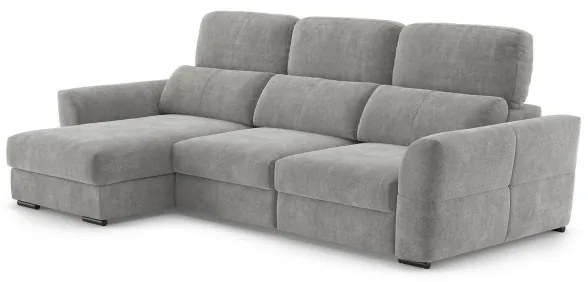 Univerzálna rohová rozkladacia trojmiestna pohovka s úložným priestorom TRENTO svetlosivá