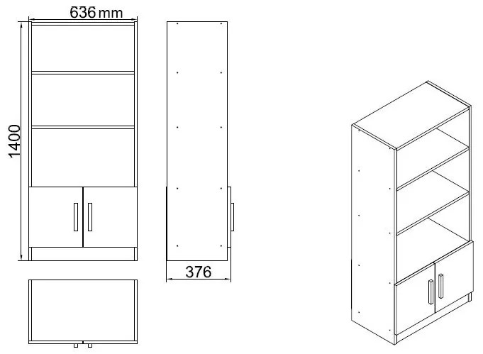 Kancelárska zostava Vincent 14 (Orech + Antracit). Vlastná spoľahlivá doprava až k Vám domov. 1072646