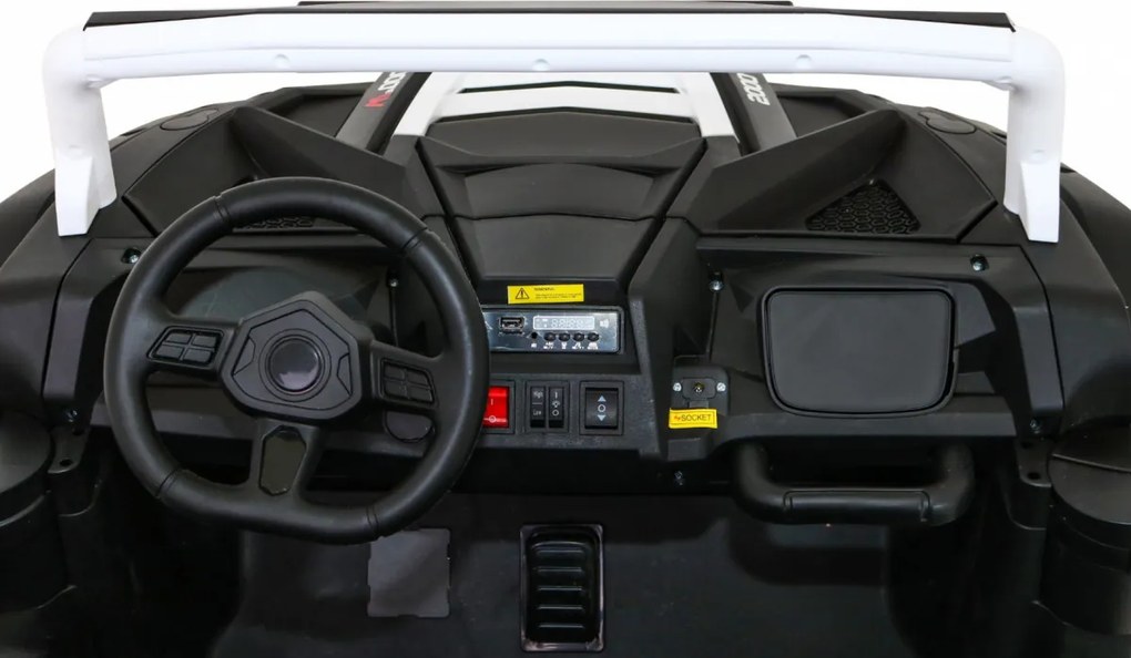 Ramiz Buggy ATV Racing pre 2 deti Biela + pohon 4x4 + diaľkové ovládanie + pomalý štart + MP3 LED