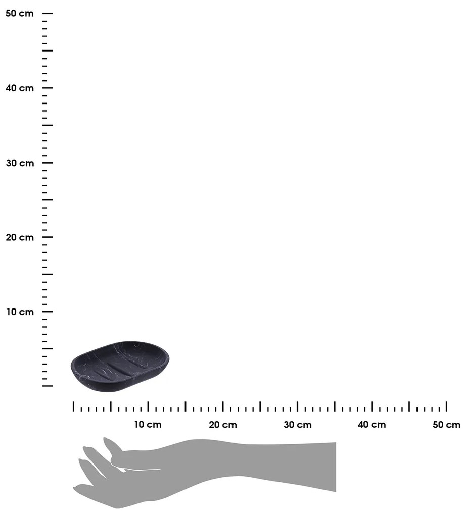 Miska na mydlo Everist Black Marble, čierna