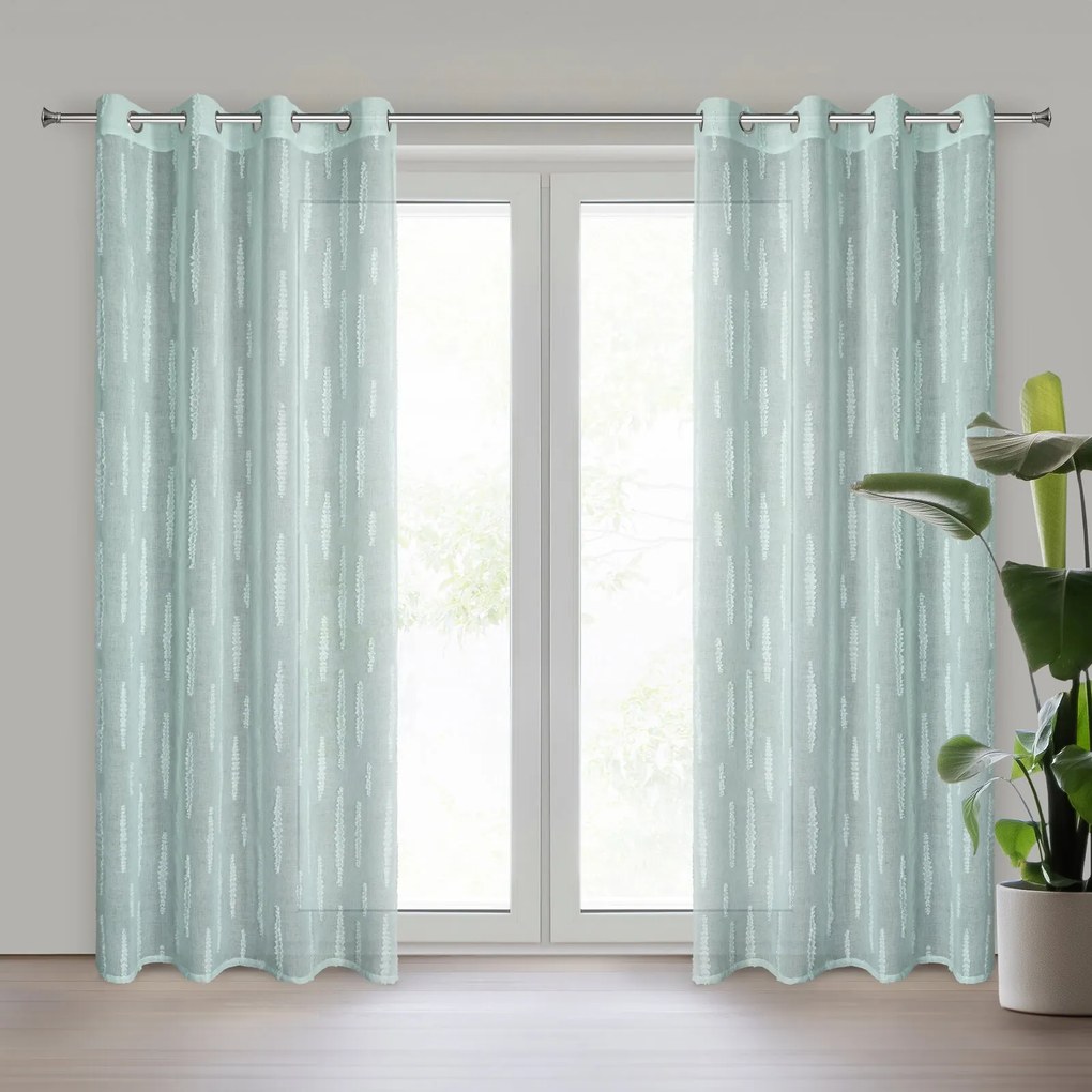 ZÁVES NA KRÚŽKOCH ALENI 140X250 CM MENTOLOVÁ