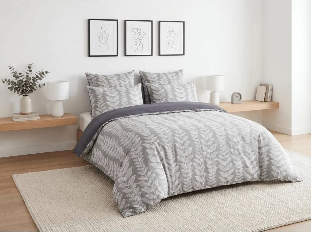 Flanelové obliečky z mikrovlákna KAVOLO sivé Rozmer obliečky: 2 ks 70 x 90 cm | 200 x 220 cm