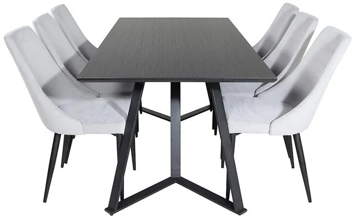Marina Leone stolová súprava čierna/sivá
