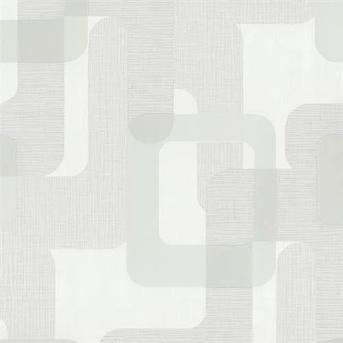 Vliesové tapety, štvorce bielo-bežové, Novara 1346010, P+S International, rozmer 10,05 m x 0,53 m