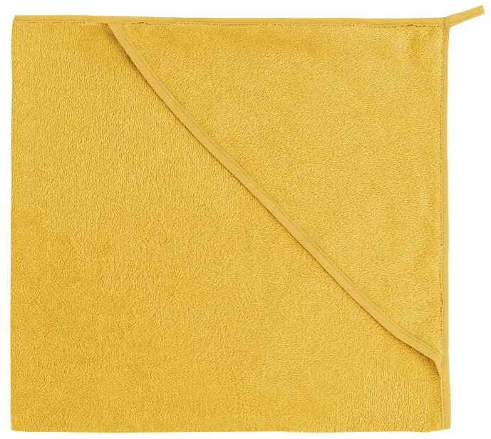Detská froté osuška s kapucňou 80x80cm 330g žltá