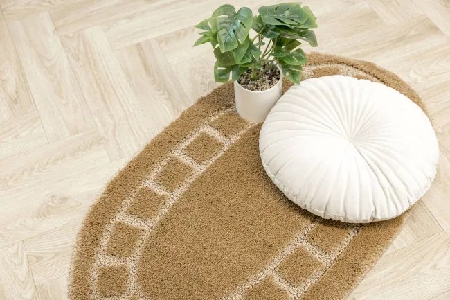 Kúpeľňový koberček Ocean béžový ovál