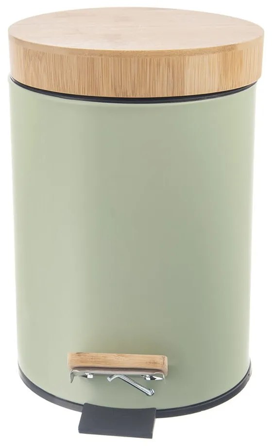 Svetlozelený nášľapný kovový odpadkový kôš 5 l Greenish – Orion