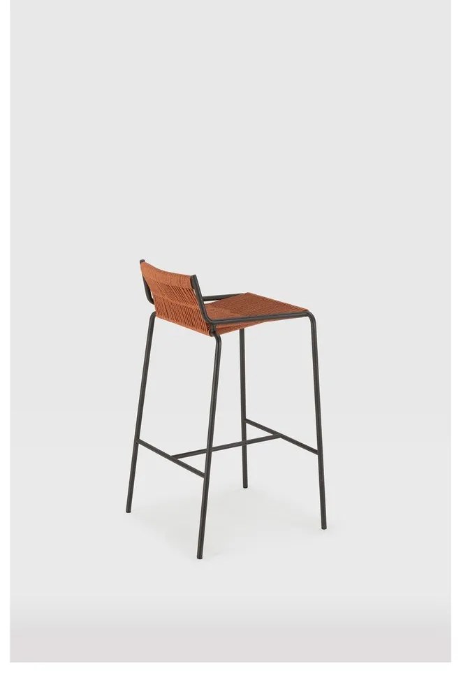 Terakotová kovová barová stolička (výška sedadla 65 cm) Emily – Marckeric