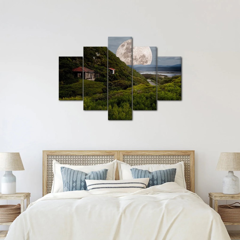 Obraz krajiny s mesiacom (150x105 cm)