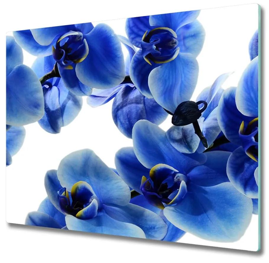 Sklenená doska na krájanie Modrá orchidea 60x52 cm