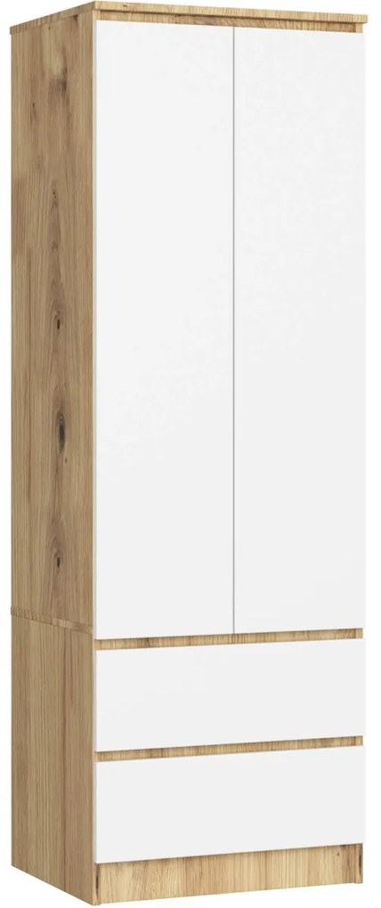 Šatníková skriňa STAR 60 cm dub artisan/biela