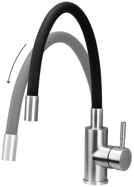 Concept BDC7138 - Drezová batéria s flexibilným ramienkom lesklý chróm/čierna