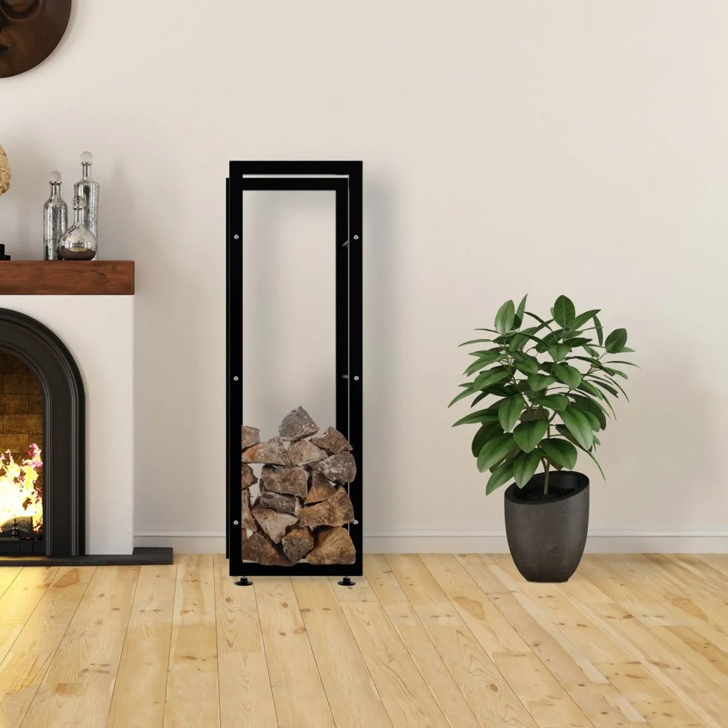 Stojan na drevo Keri V2 25x40x125, čierna