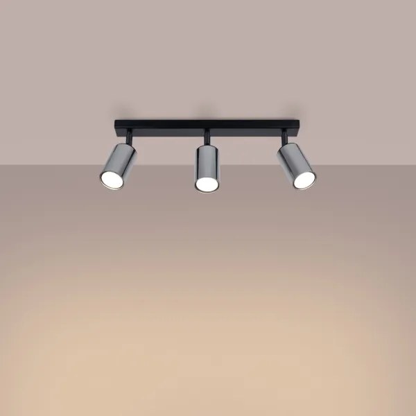 Sollux SL.1368 - Bodové svietidlo WINX 3xGU10/10W/230V čierna/chróm