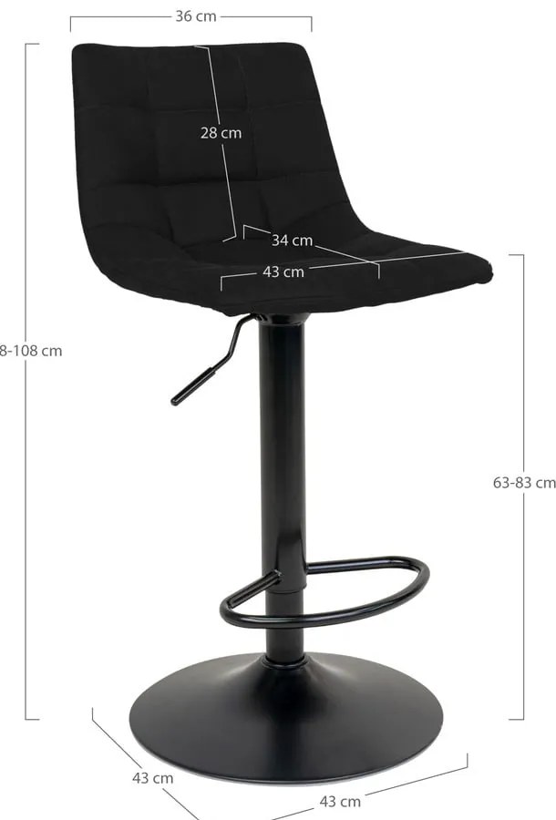 Čierne barové stoličky v súprave 2 ks 88 cm Middelfart – House Nordic