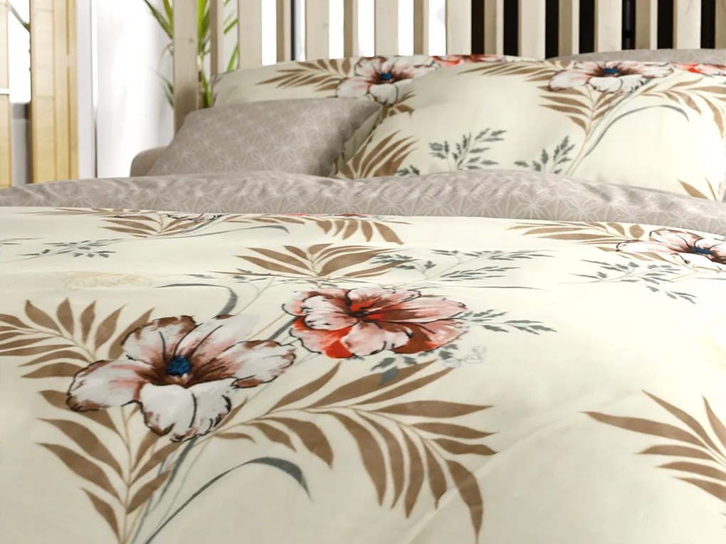 Obojstranné obliečky DUO SENSE SANDORA krémové + obliečka na vankúšik 40x50 cm ZDARMA Rozmer obliečky: 70 x 90 cm | 140 x 200 cm