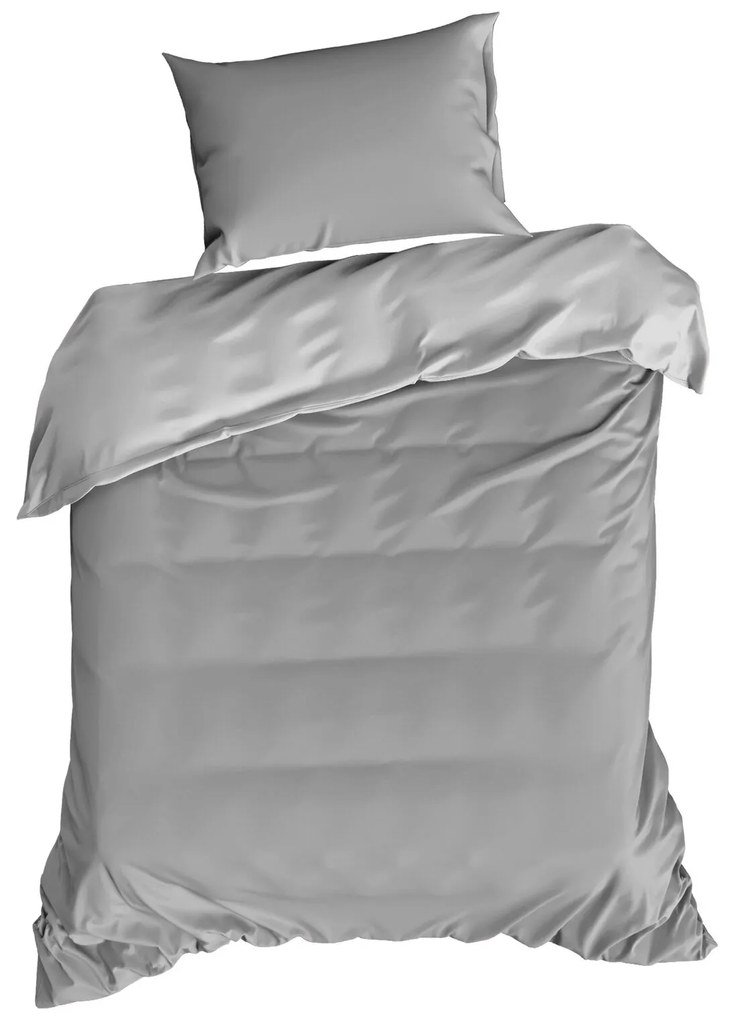 BAVLNENÉ OBLIEČKY HARMONY 200X220 CM, 2KS 70X80 CM STRIEBORNÉ