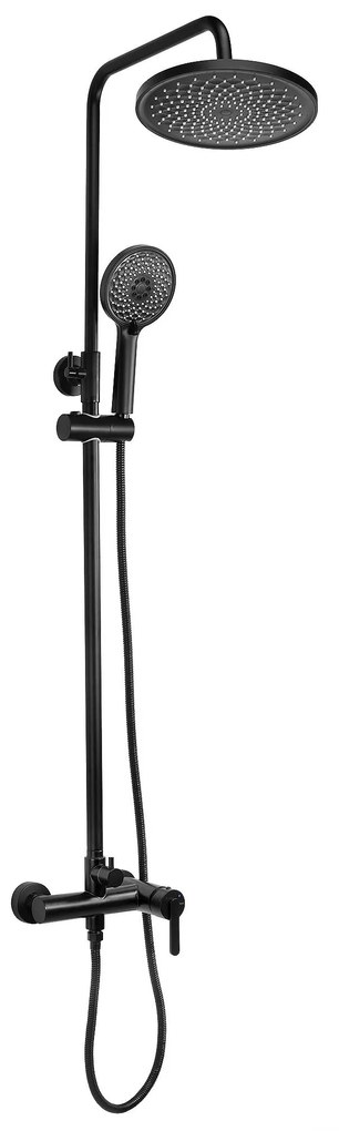 Rea Ontario, sprchový set s ručnou a hlavovou sprchou, čierna matná, REA-P5712