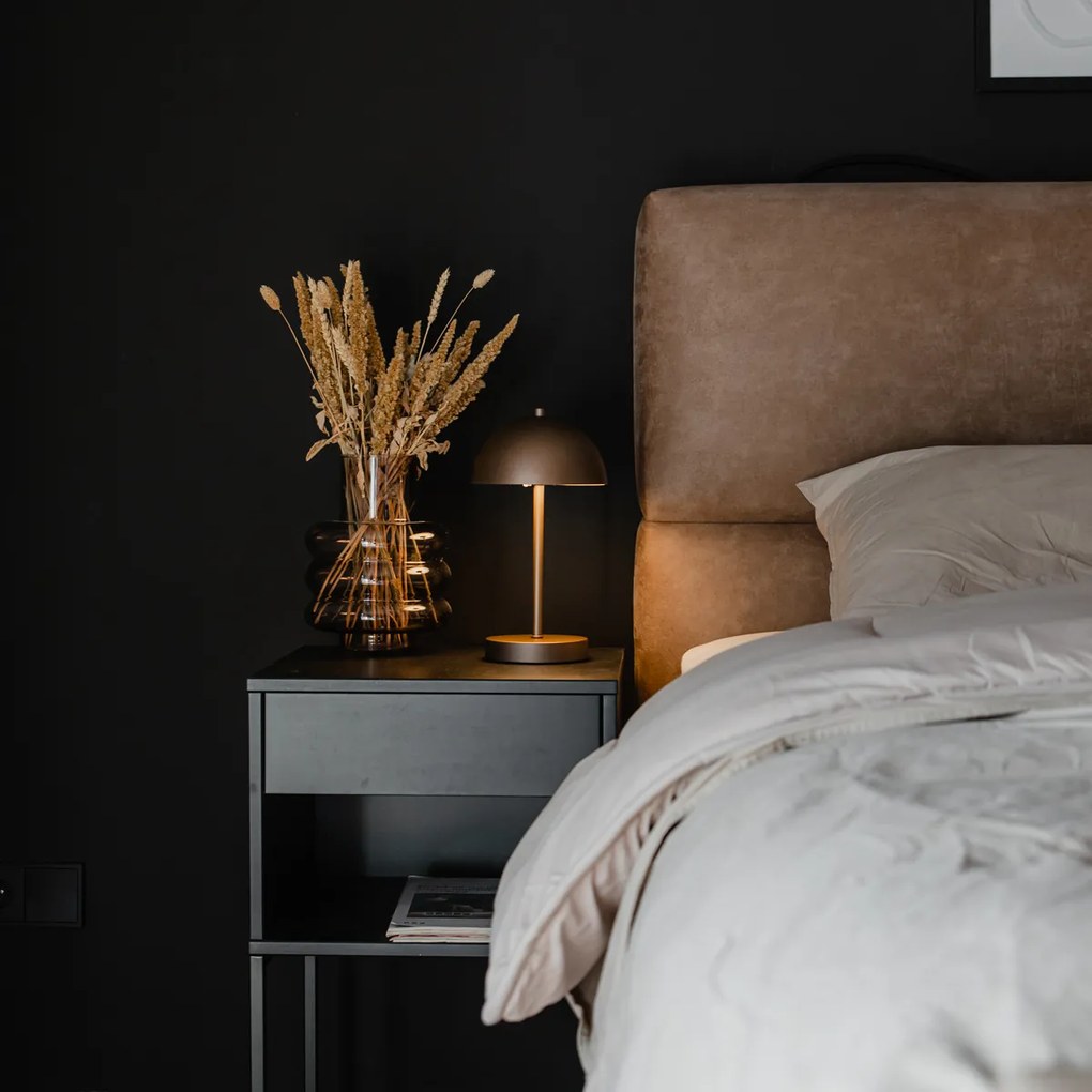 Vonkajšia stolná lampa Hríb tmavý bronz nabíjateľná - Keira