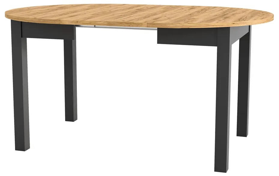 Jedálenský stôl Isiah 02 (dub + čierna) (pre 4-8 osôb). Vlastná spoľahlivá doprava až k Vám domov. 1082831