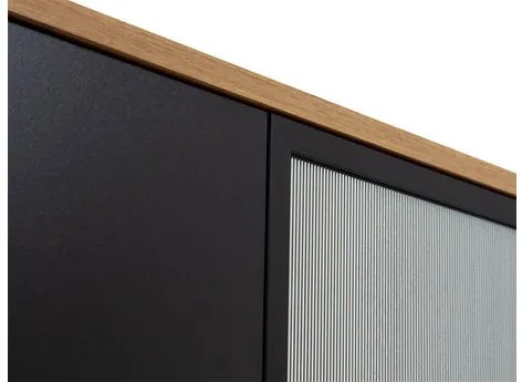 Zostava nábytku do obývacej izby Brulpin II, Osvetlenie: osvetlenie LED biele, Farby: dub artisan / čierny