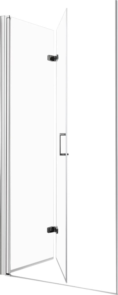 Novoterm Zalamovacie otočné sprchové dvere NV-Style DR CHR 80, chróm/transparent - bez vaničky