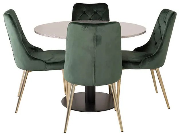 Razzia Velvet Lyx stolová súprava terazzo sivá/zelená