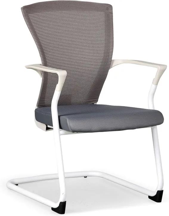 Konferenčná stolička Bret, biela/sivá
