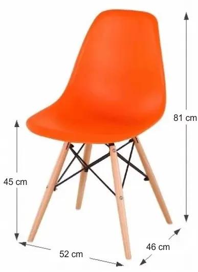 Jedálenská stolička Cinkla 3 New - oranžová / buk