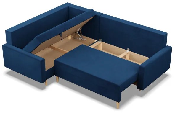 Rohová rozkladacia sedačka BLANK Elegant ľavá, granátová