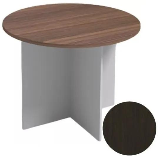 Rokovací stôl s guľatou doskou PRIMO, priemer 1000 mm, sivá / wenge