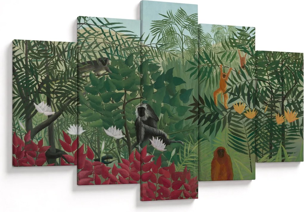 Obraz - Henri Rousseau, Tropical Forest with Monkeys, reprodukcia (150x105 cm)