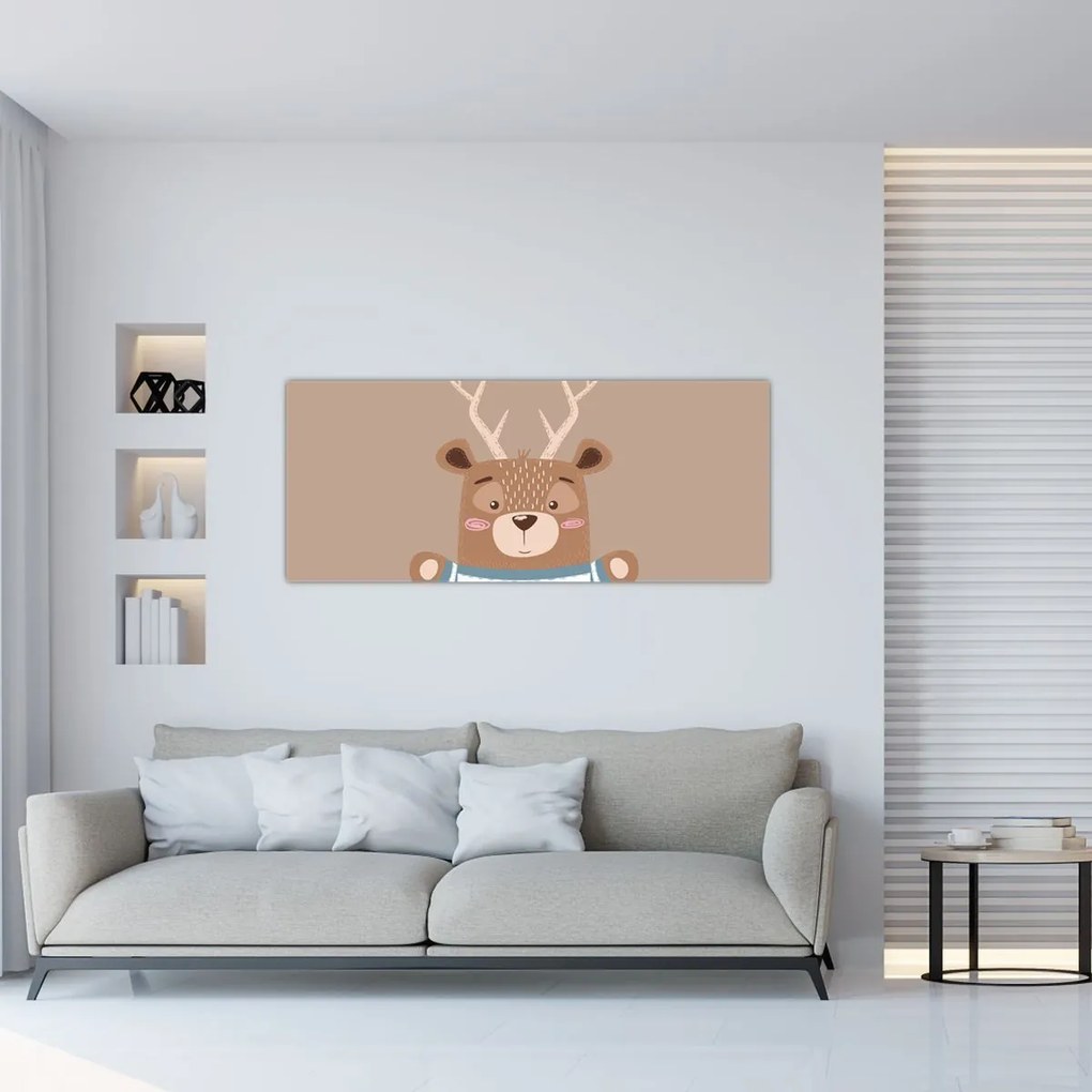 Obraz - Jeleň v pruhovanom tričku (120x50 cm)