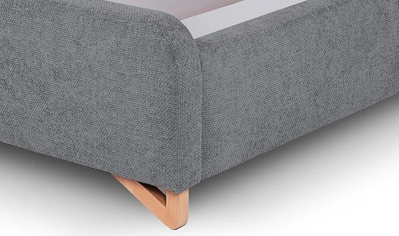 Posteľ Flamingo 180x200 cm, holubí šedá štruktúrovaná tkanina