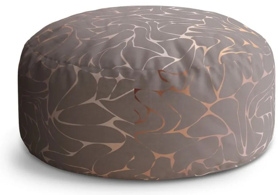 Taburet Circle béžové vzory, sivá