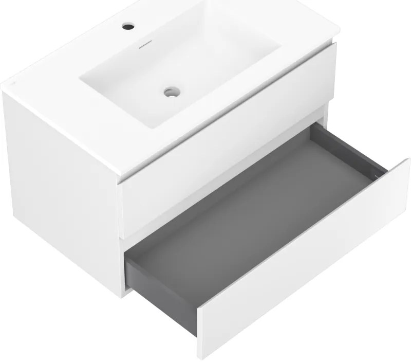 Mexen Orio, kúpeľňová skrinka 80 cm s umývadlom Otis, 2 zásuvky, biela matná, 91A10-08047-2-BFF01-W18M01