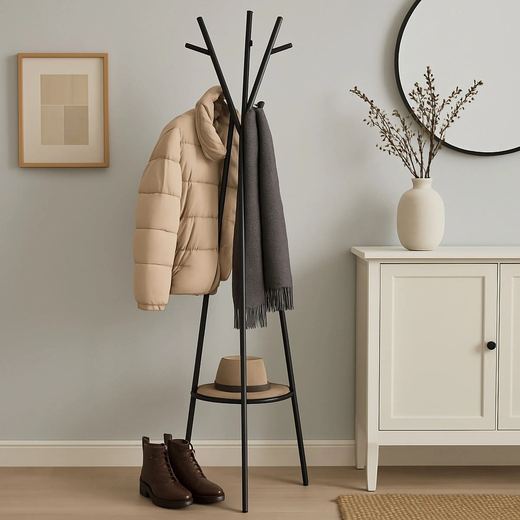 Předsíňový věšák PILUR černý