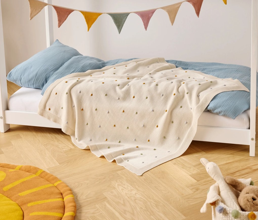 Detská mäkká pletená deka, 90 x 90 cm