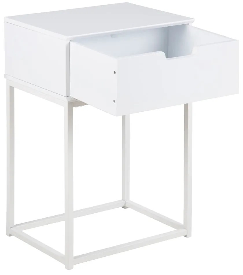 Biely nočný stolík Actona Mitra, 40 x 30 cm