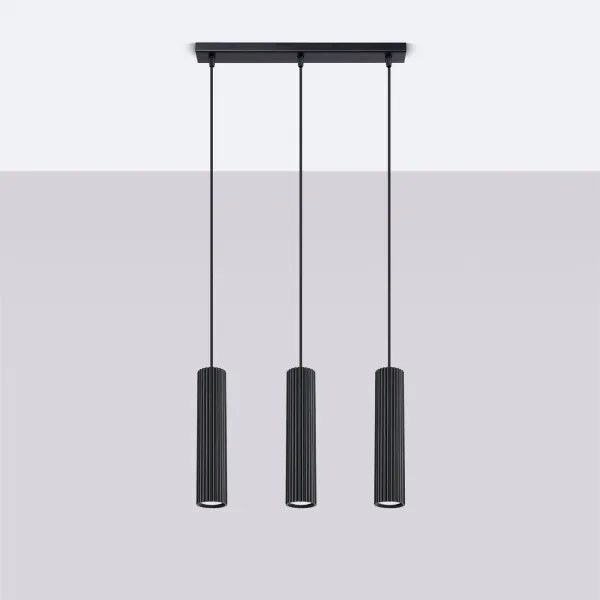 Sollux SL.1575 - Luster na lanku KARBON 3xGU10/10W/230V čierna