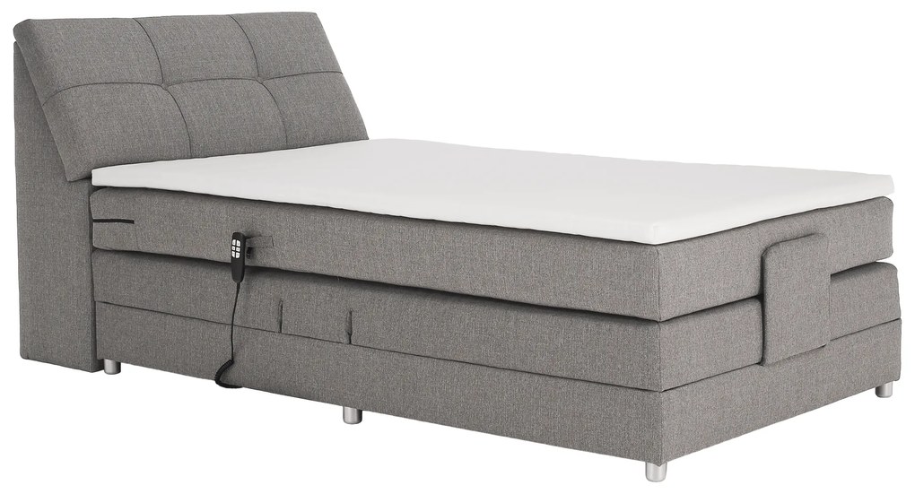 Elektrická polohovacia posteľ, boxspring, sivá, 120x200, GERONA NEW