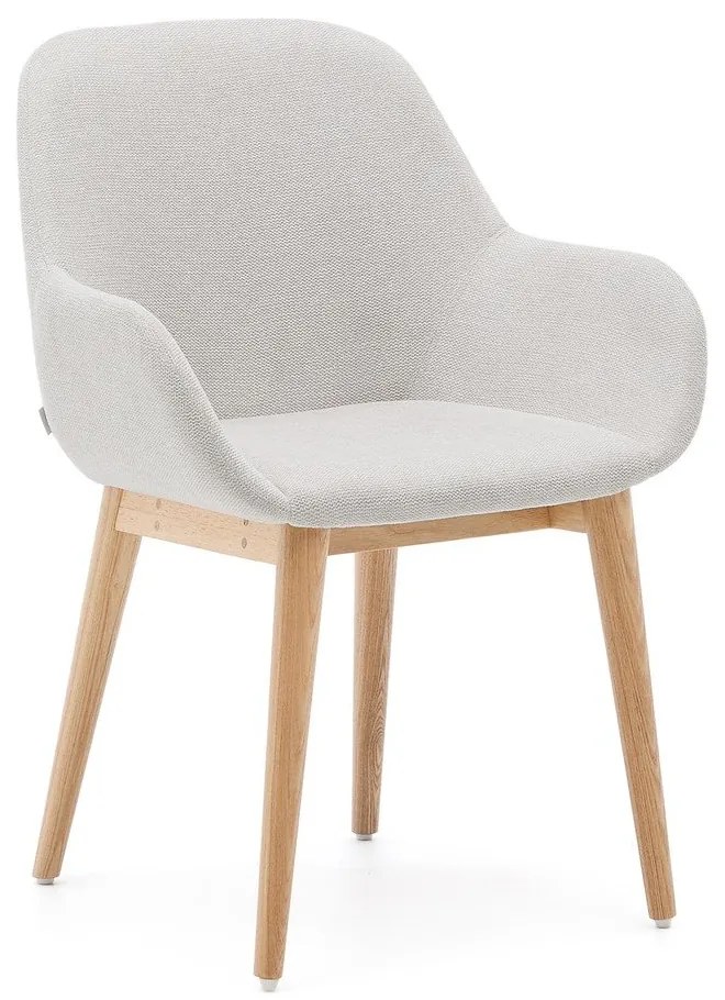 Béžové čalúnené jedálenské kreslo Konna – Kave Home