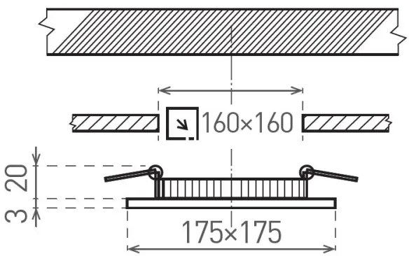 LED Podhľadové svietidlo VEGA LED/12W/230V 2900/3900/5800K 17,5x17,5 cm biela